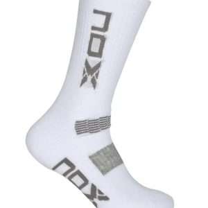 3782-CALCETIN NOX BLANCO LOGO GRIS
