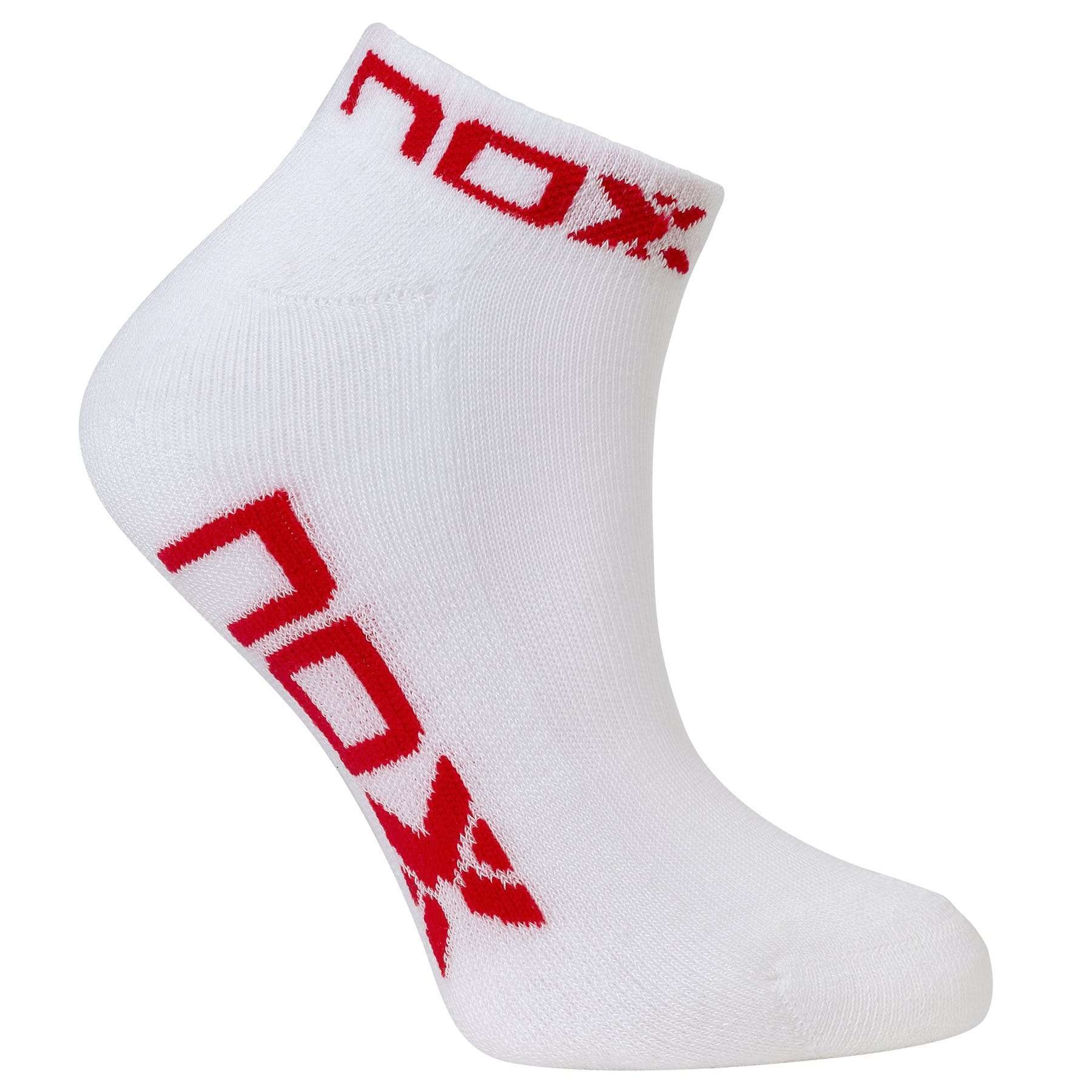 2186-CALCETIN NOX TOBILLERO BLANCO LOGO ROJO