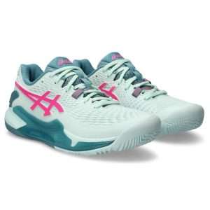 3259-ZAPATILLA ASICS GEL RESOLUTION 9 PADEL SOOTHING SEA/HOT PINK