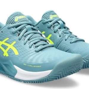 2615-ZAPATILLA ASICS GEL CHALLENGER 14 CLAY GRIS BLUE/SAFETY YELLOW