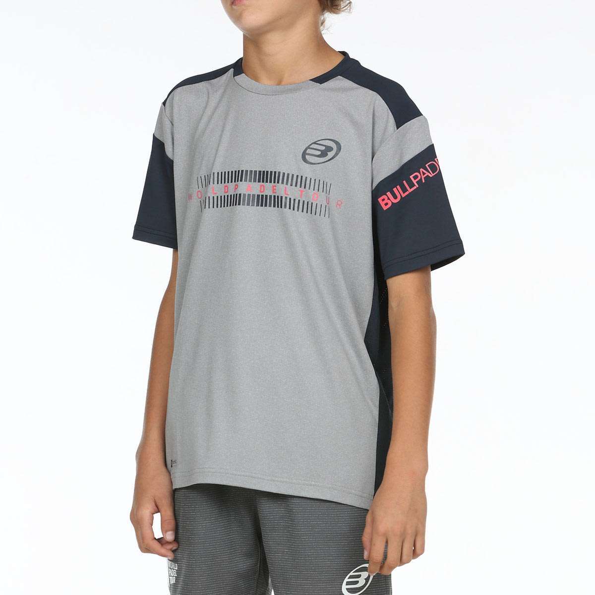 2059-CAMISETA BULLPADEL RIDE JR GRIS MEDIO VIGORE TALLA 10