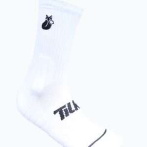 2537-CALCETIN TILKI D1 LARGO BLANCO/NEGRO