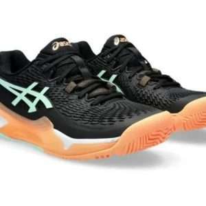 12135-ZAPATILLA ASICS GEL RESOLUTION 9 PADEL WOMEN BLACK/MINT TINT