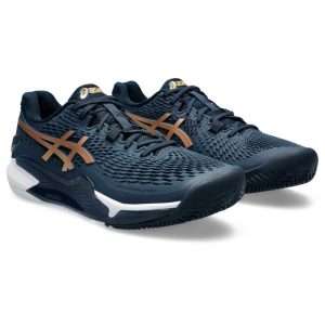 11948-ZAPATILLA ASICS GEL RESOLUTION 9 CLAY WOMEN BLUE/GOLD