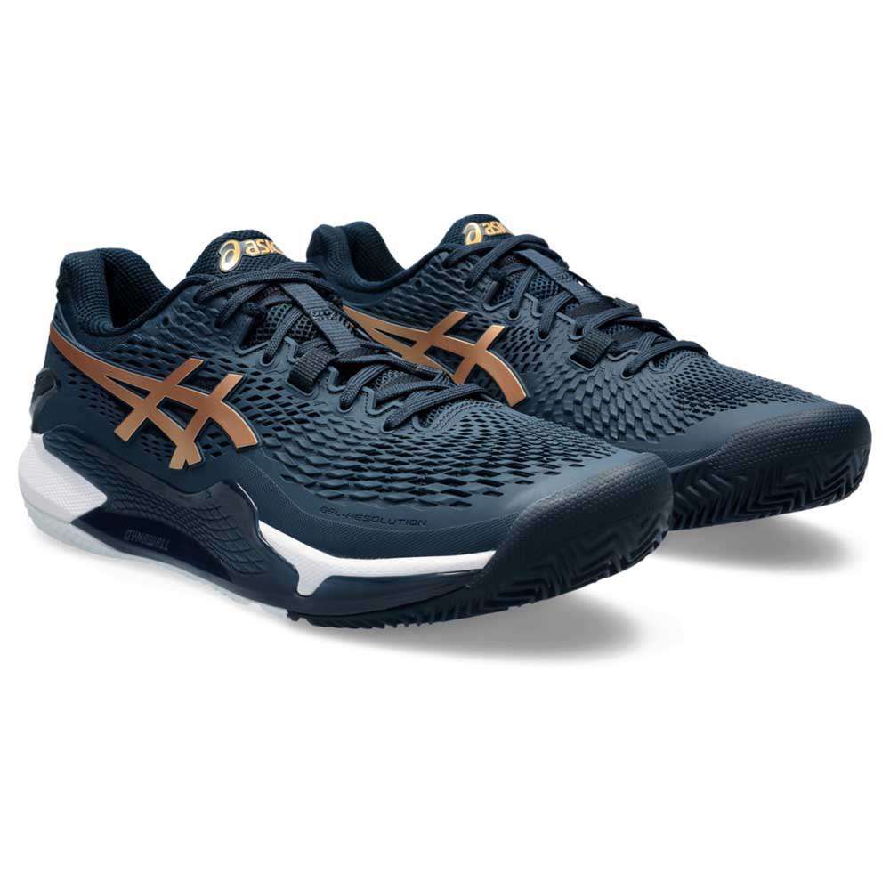 11948-ZAPATILLA ASICS GEL RESOLUTION 9 CLAY WOMEN BLUE/GOLD
