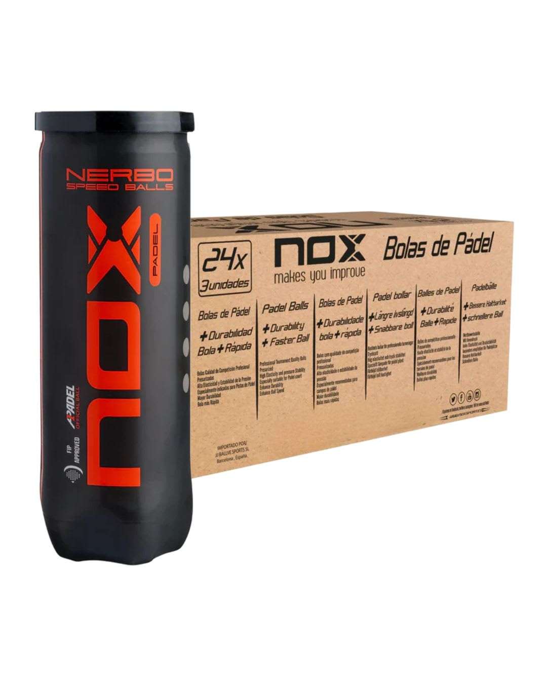 3876-CAJA DE PELOTAS NOX NERBO SPEED X24 TARROS