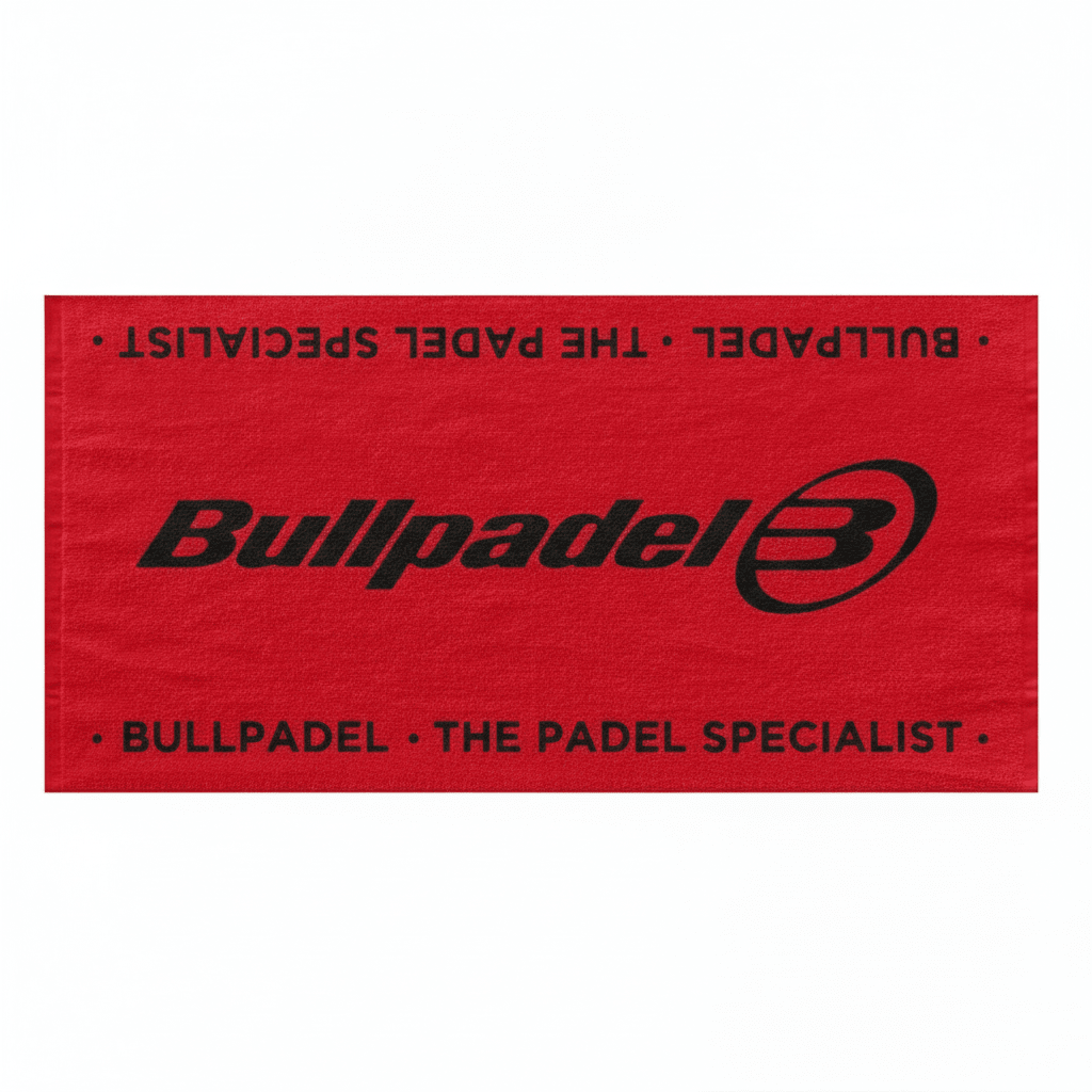 2919-TOALLA BULLPADEL ROJO NEGRO 100X50