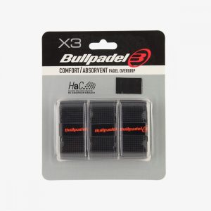 2045-OVERGRIP BULLPADEL GB-1201 NEGRO X3
