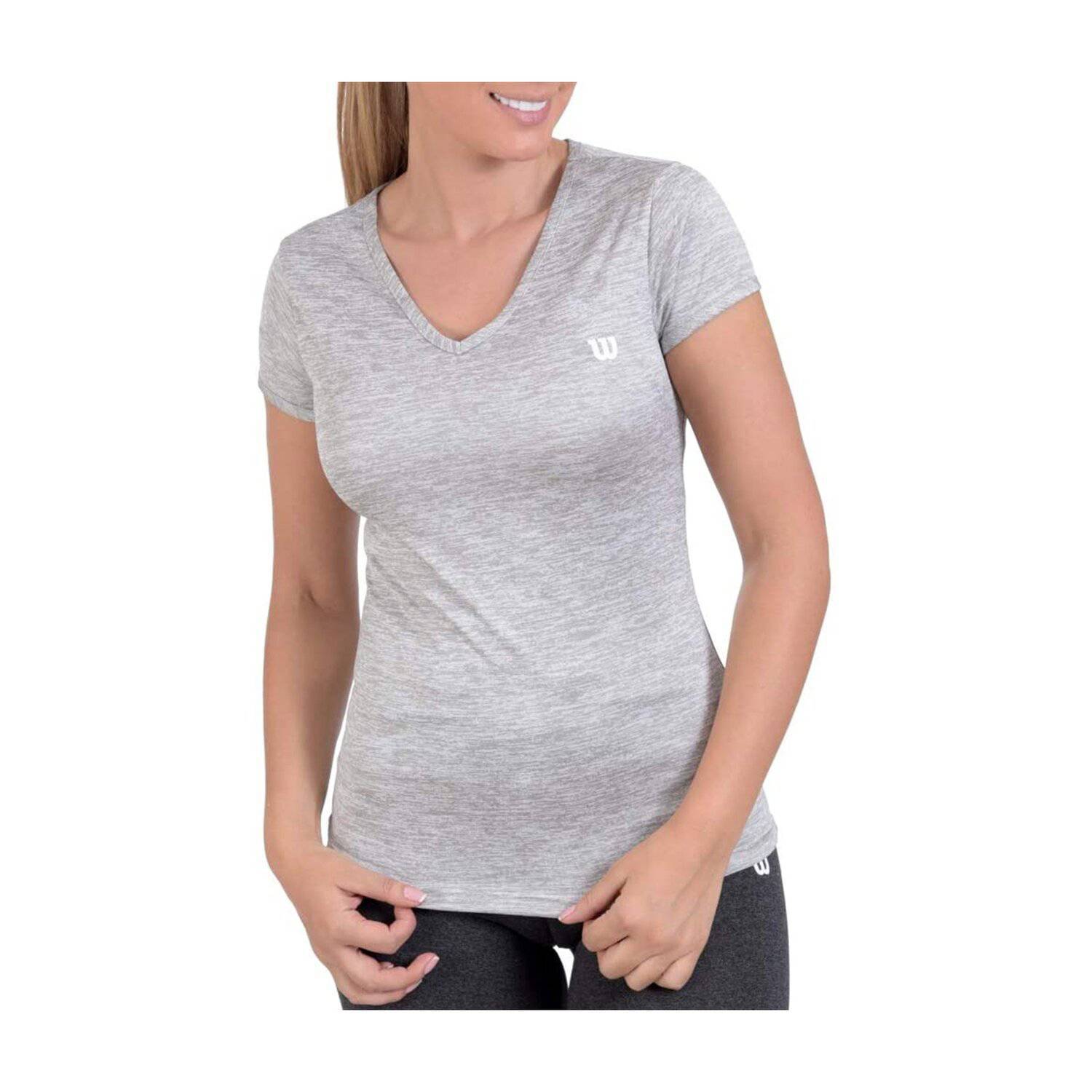 12107-CAMISETA WILSON MUJER JASPEADA GRIS CLARO