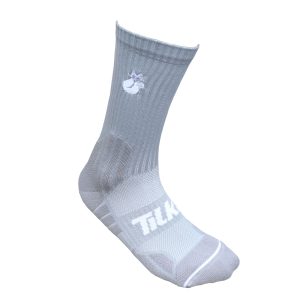 3233-CALCETIN TILKI D1 LARGO GRIS/BLANCO