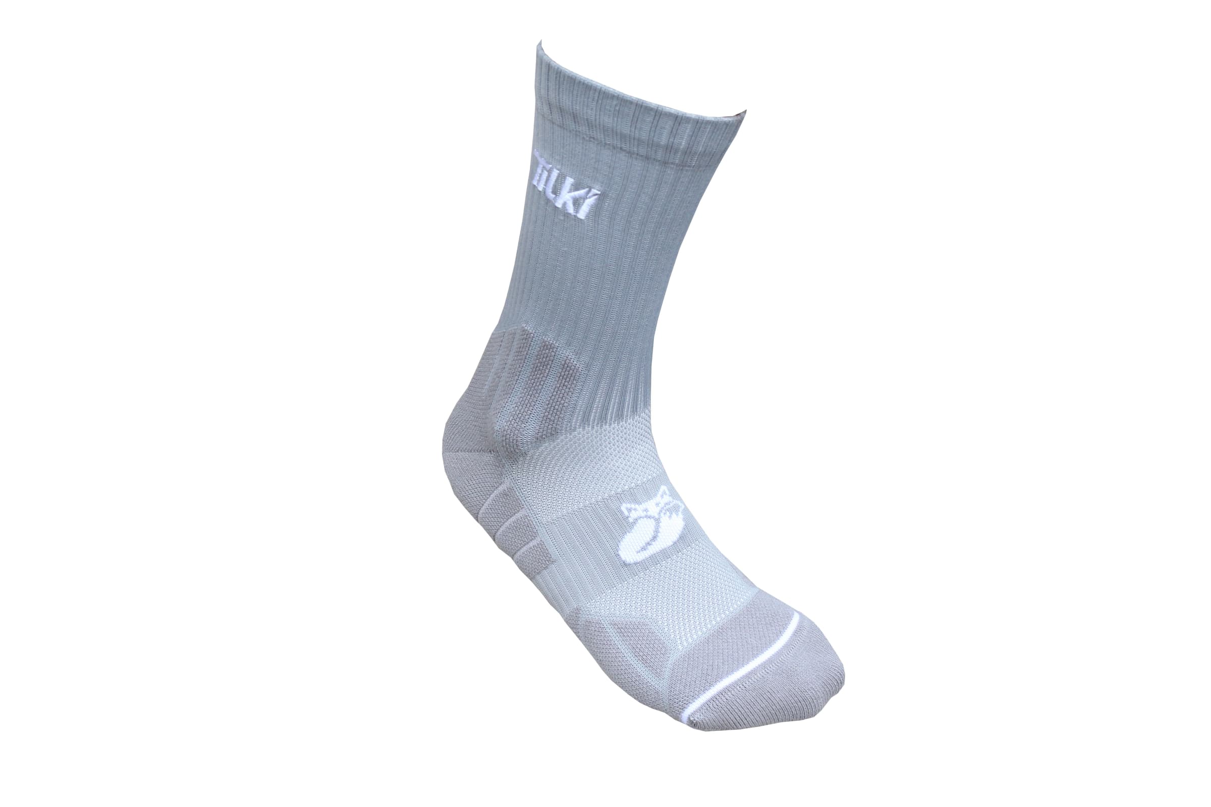 3241-CALCETIN TILKI D2 LARGO GRIS/BLANCO