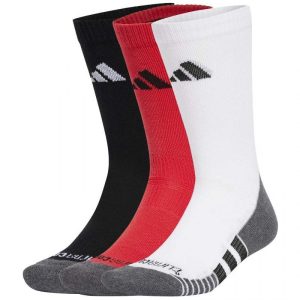 2960-CALCETIN ADIDAS CREW ROJO NEGRO BLANCO (3 PARES)